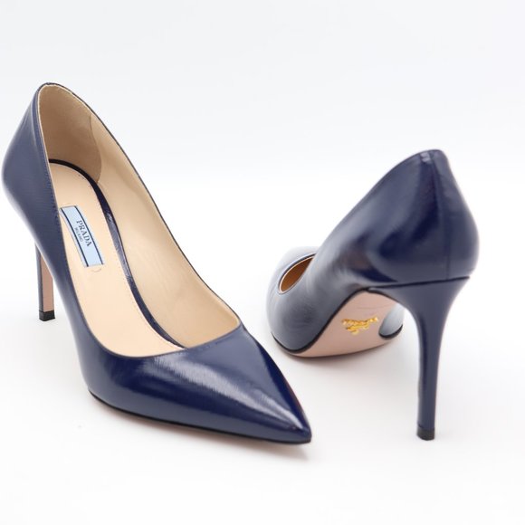 blue prada heels